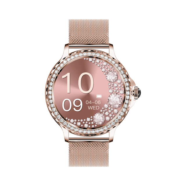 2023 Elegant Women Smart Watch NX19 with Diamond Frame, 1.3inch HD Screen RTL8763EWE BT Call Sleep Monitoring Ladies Watch