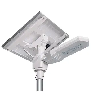 Güneş sokak lambası IP65 su geçirmez entegre 20w 24w 30w 48w 76w 60w 90w 120w güneş enerjili açık hava aydınlatması ile çelik direk