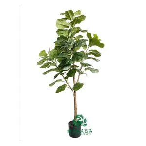 Zhen xin qi crafts high simulation faux Fiddle Leaf Fig Tree bonsai for decoration