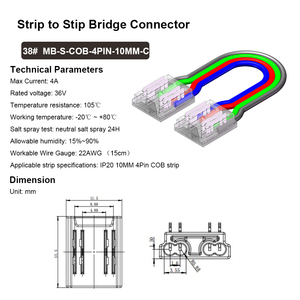 Conector de tira de LED RGB de 4 pines de conexión rápida sin espacios y bajo voltaje 10mm tira de LED de exposición 4A 24V conector - Product Image 2