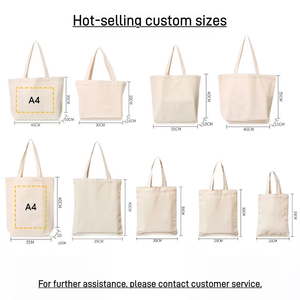 Tas Belanja Kanvas Katun Organik Polos dengan Pegangan Tali, Dapat Digunakan Kembali, Ramah Lingkungan, Dapat Didaur Ulang, dengan Logo Kustom - Product Image 3