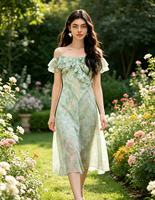 Robe décontractée asymétrique multicolore d'été, unique, imprimée, amincissante, en mousseline, pour femme, vente en gros