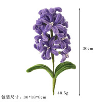 Bunga Hyacinth Buatan C1039 dengan Batang Chenille, Bunga Buatan Tangan untuk Dekorasi Rumah, Buket Pernikahan Musim Semi