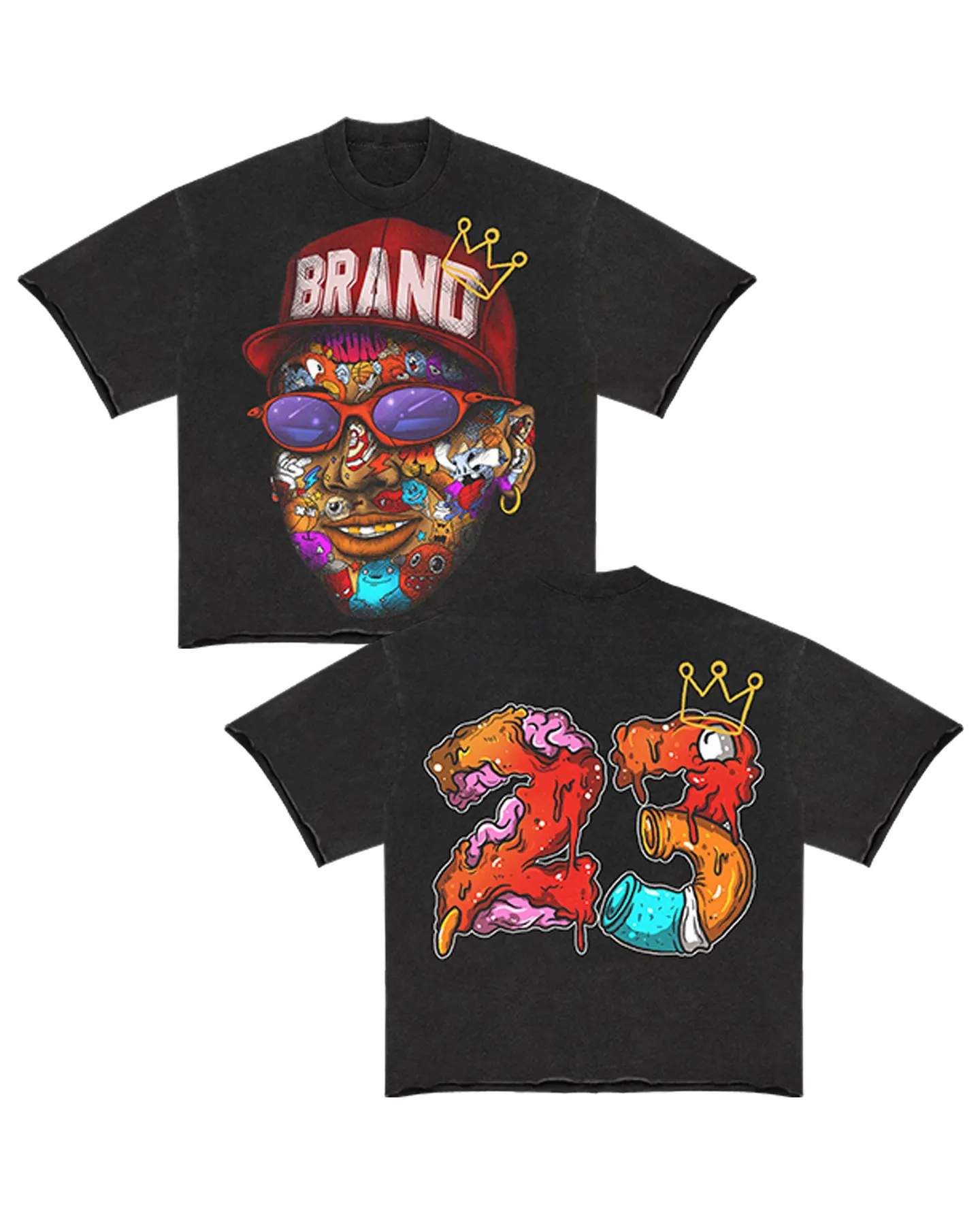 На заказ DTG с круглым вырезом в стиле хип-хоп, Плотные хлопковые футболки с графическим принтом, уличная одежда Аниме оверсайз, винтажные футболки