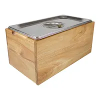 रसोई खाद बिन गंध सबूत जंग सबूत स्टेनलेस स्टील डालने Countertop खाद बिन बबूल की लकड़ी ढक्कन के साथ बॉक्स