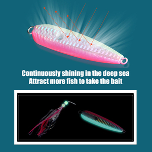 Leurre sardine 40g ~ 300g Leurre de pêche à <span class=keywords><strong>la</strong></span> turlutte lente Glow Saltwater Metal Fishing Jigs Head Fishing Lure - Product Image 2