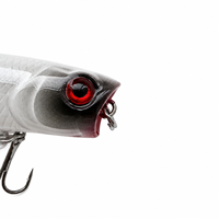 Leurre de pêche LUSHAZER Topwater Popper 40mm 4g, leurre dur flottant type crayon avec hameçons triples pour achigan, perche, truite, brochet