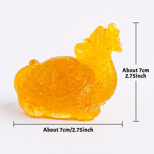 Adorno de <span class=keywords><strong>Tortuga</strong></span> Dragón de Resina Epoxi con Virutas de Cristal Natural al por Mayor, Mascota de Longevidad, Regalo de Año Nuevo - Product Image 2