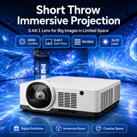 Projecteur laser à courte focale 0,44:1, 6000 lumens, WUXGA 3LCD pour un espace de projection immersif