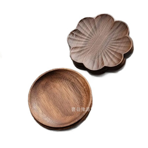 Support à tasses en bois de noyer noir Yuyuan, style chinois moderne, avec coussin isolant thermique pour la dégustation du thé - Product Image 3