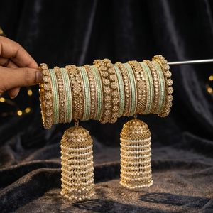 PADMAWATI BANGLES PRIVATE LIMITED Brazaletes de Tungsteno de Alta Calidad Chapados en Oro, Multicolores, para Mujer, Regalo de Boda Étnico Indio - Product Image 4