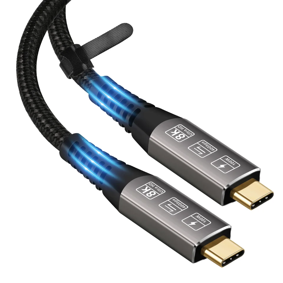 USB4 кабель 40 Гбит/с высокоскоростной USB C нейлоновая куртка поддерживает 240 Вт Быстрая зарядка 8 К 60 Гц совместимый Thunderbolt 4 кабель