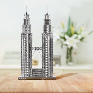 Rompecabezas Metálico 3D Piececool de las <span class=keywords><strong>Torres</strong></span> <span class=keywords><strong>Petronas</strong></span>, Maqueta de Edificio Famoso, Kits de <span class=keywords><strong>Arquitectura</strong></span> Educativa Clásica para Manualidades, Regalo para Adultos - Product Image 5