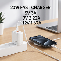 Adaptor USB C Cantell Wholesale 20W Pengisi Daya Cepat dengan QC3.0 Colokan US EU UK AU untuk iPhone Android Baru