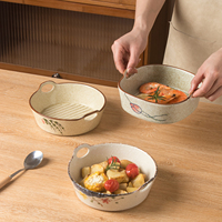Petite cocotte ronde en céramique avec poignées, résistante au four et au lave-vaisselle, idéale pour la lasagne et le tiramisu