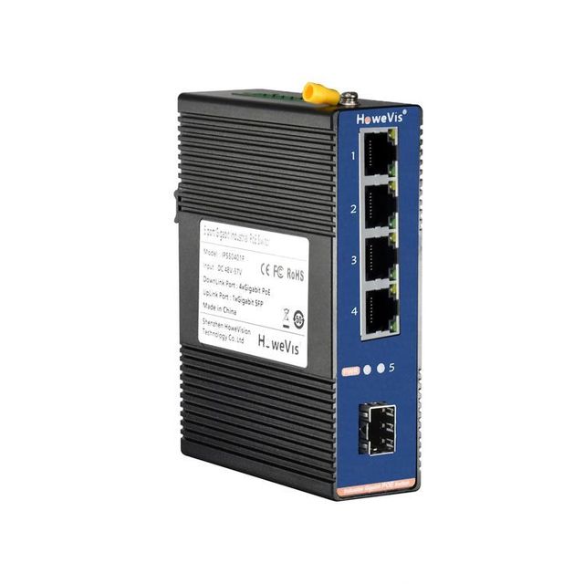 4-port Ethernet RJ45 and 1-port SFP Network Switches for Industrial Networks, Ethernet PoE Switches for Access Points