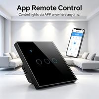 Interrupteur tactile intelligent Tuya Zigbee 10A EU, en verre trempé noir, unipolaire, contrôle à distance par application, programmation, commande vocale, 400W/Gang
