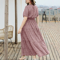 Robe longue à manches courtes pour femmes, style Boho, imprimé Floral, grande taille, décontracté, été