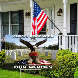 कस्टम मेमोरियल डे यार्ड पर हमेशा हीरो गार्डन ध्वज 12x18 इंच सैन्य सैनिक यार्ड आउटडोर सजावट - Product Image 4