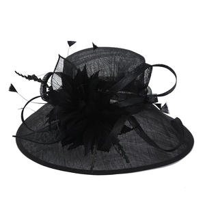 Chapeau de style européen, <span class=keywords><strong>chic</strong></span>, pour <span class=keywords><strong>femme</strong></span>, à large bord, idéale pour une fête de mariage, collection - Product Image 1