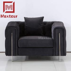 Sıcak tasarım büyük kesit 1 + 2 + 3 kişilik kanepe oturma odası paslanmaz çelik bacaklar yüksek dereceli 1 + 1 + 3 kadife düğmeler kanepeler setleri - Product Image 5