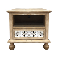 Table console d'appoint vintage blanche sculptée, pieds en bois massif lavé, MDF, table de couloir pour la décoration de la maison, pour le salon, la salle à manger