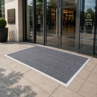 Système de tapis d'entrée résistant à l'humidité, tapis en aluminium antidérapant robuste sur mesure pour les entreprises, profil bas intégré, intérieur/extérieur