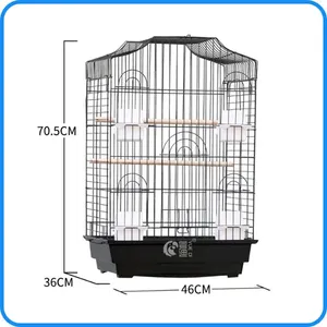 핫세일 중형 친환경 플라스틱 유리 새장 사계절용 OEM/펫스로얄 브랜드 도매 CE 인증 제3자 테스트 검정색 - Product Image 2