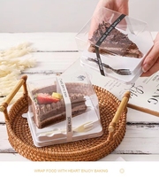 Jante transparente jetable en plastique PET Mini bouffée gâteau fraise conteneur Milleuca boîte d'emballage à usage alimentaire pour gâteau au fromage