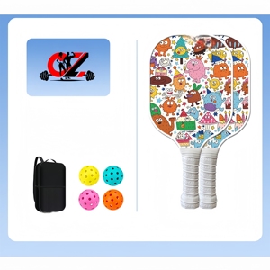 CZFIT Juego de Raquetas de Tenis Ligeras con Núcleo de Panal de Álamo para Adultos y Niños, Diseño de Malla Multicolor para Deportes al Aire Libre - Product Image 1