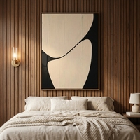 Peinture à l'huile 3D moderne Wabi Sabi à texture épaisse, peinte à la main, abstraite noire et beige, sur toile, taille personnalisable pour chambre à coucher