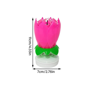 Müzikal Lotus çiçek çiçeği doğum günü mum İnanılmaz açılış kek mum dönen şarkı Lotus doğum günü mum doğum günü partisi - Product Image 6