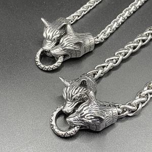 Collar de Acero Inoxidable Personalizado con Colgante de Cesta de Flores, Cabeza de Animal, Dragón, Perro, Calavera, Leopardo, Cierre de Moda, Joyería con Dijes - Product Image 4