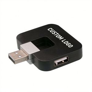 Adaptador Divisor de Interfaz Múltiple con Estación de Acoplamiento USB 2.0 Giratoria e Integradora USB Portátil, Hub USB de 4 Puertos - Product Image 1