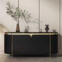 Armoire d'entrée moderne de luxe en acier inoxydable doré Table console de rangement pour petits appartements et foyers