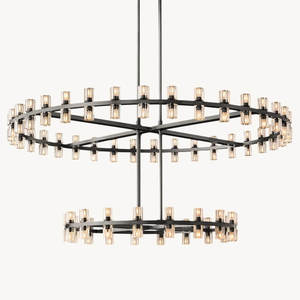 2 Layers American Retro Wagon Wheel Chandelier Crystal Living Room Dining Room Two-Tier Round Brass Ring Chandelier - Product Image 5