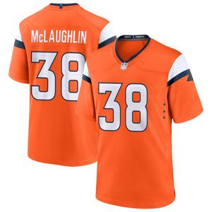 2026 Denver Jersey Custom American Football Shirts Gestikte Geborduurde Jeugd Uniformen Sportkleding met Logo's Oranje - Product Image 6