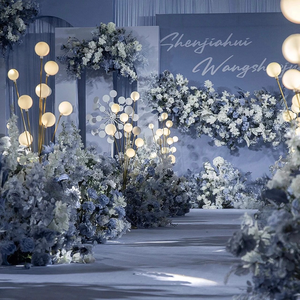 Flores y Plantas Artificiales Azul Polvoriento, Material Floral Azul Grisáceo para Ramos <span class=keywords><strong>de</strong></span> Boda y Decoración <span class=keywords><strong>de</strong></span> Techos, Venta al Por Mayor - Product Image 3