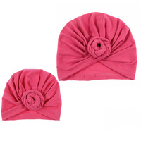 L589 2 unids/set mamá bebé sólido Donut sombreros sólido anudado Cap lindo caracoles recién nacido indio nudo turbante