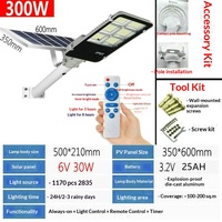 Lampadaire Solaire OEM 1170 LED à Panneau Séparé, Batterie 25AH, IP65, en Aluminium Moulé Sous Pression, pour Route et Allée, Vente en Gros
