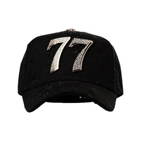 Topi Dandi Kustom 5 Buah, Bahan Katun Dobby Premium, Topi Baseball, Aksen Kulit Dengan Grafik Huruf