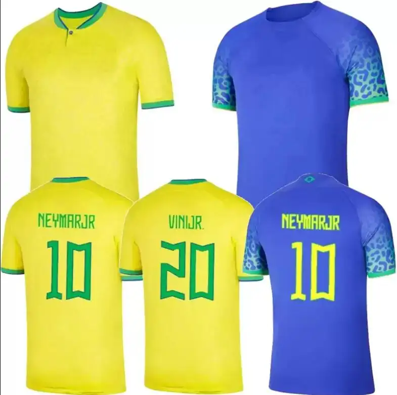 Maillot de football brésilien taille 2022 maillot de football NEYMAR COUTINHO FIRMINO jésus VINI JR pour hommes femmes enfants kit s-4xl