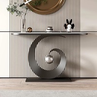 Console lumineuse italienne moderne minimaliste pour la maison Table de luxe simple Rock Board Entrée créative Couloir étroit Table frontale murale