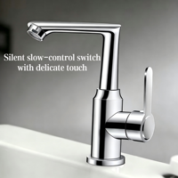 Robinet de lavabo rotatif en acier inoxydable chromé de haute qualité, très vendu, avec cartouche céramique pour installation salle de bain/chambre, garantie 5 ans