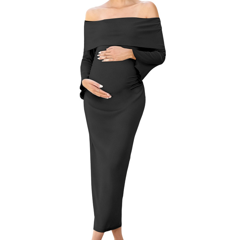 Maternity Off-Shoulder Long Sleeve Elegant Dress High Elastic Body-Hugging Pregnant Women Slim-Fit Dress| Alibaba.com Maternity Off-Shoulder Long Sleeve Elegant Dress High Elastic Body-Hugging Pregnant Women Slim-Fit Dress| Alibaba.com