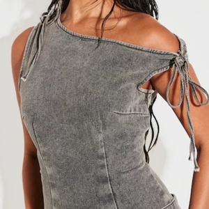Nuevo Vestido Vaquero Ajustado Asimétrico con Cordones para Mujer, Estilo Sexy de Verano - Product Image 2