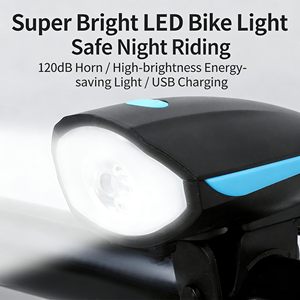 Luz Delantera <span class=keywords><strong>LED</strong></span> Impermeable <span class=keywords><strong>para</strong></span> Bicicleta con Bocina USB, Faro <span class=keywords><strong>para</strong></span> Ciclismo Nocturno en Montaña con Alarma Sonora - Product Image 5