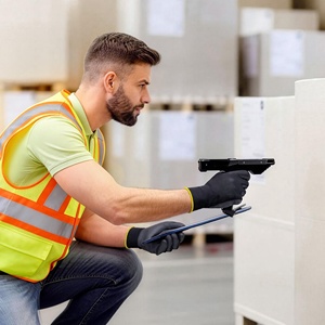 Gants de travail de sécurité en PU noirs, flexibles, respirants, résistants, pour la construction, vente en gros - Product Image 2