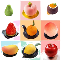 3D Apfel-Mousse Silikon-Kuchenform 291x171x59mm 223g Einfache DIY-Backformen Einweg Nachhaltige Obstkuchen-Dekorationswerkzeuge