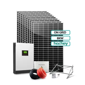 Hochey 5KW 6KW 8KW 10KWソーラートラッキングシステム50KW 55KW 65KW太陽光発電システム卸売価格完全な太陽エネルギーシステム